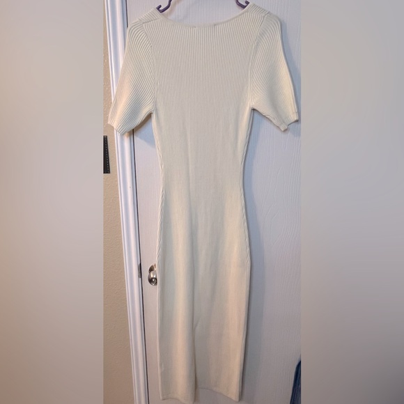 🛍️NWT The Kooples Size 1/Small Cream Ribbed Bodycon Maxi Dress - Picture 6 of 8